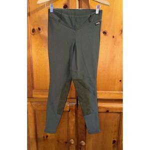 Kerrits Breeches Pants Women's M Equestrian Horseback Riding Green Ribbed Fitted